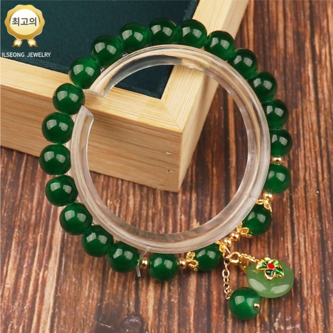 일성 14K/18K 도금 행운 팔찌 천연석 부적 데일리 액세서리 여성 선물