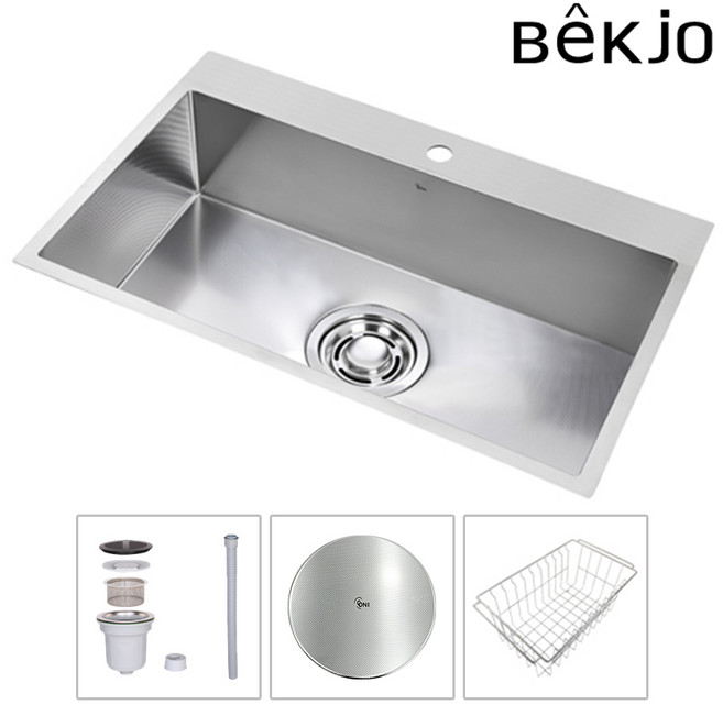 백조씽크 고니 사각씽크볼 ECNRW8630 리폼 엠보 주방싱크볼 싱크대교체, 1세트