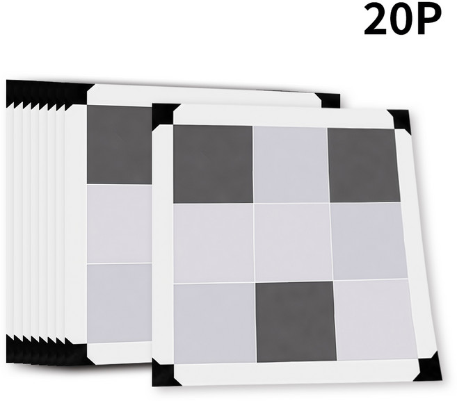 Fowod 유럽풍 스타일 주방 욕실 미끄럼 방지 방수 타일 몰딩 바닥 시트지, 20개, 그레이