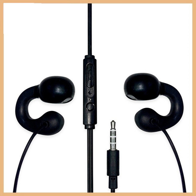 耳掛式耳機 HIFI立體聲 10MM大動圈, 黑色, 2米帶麥調音