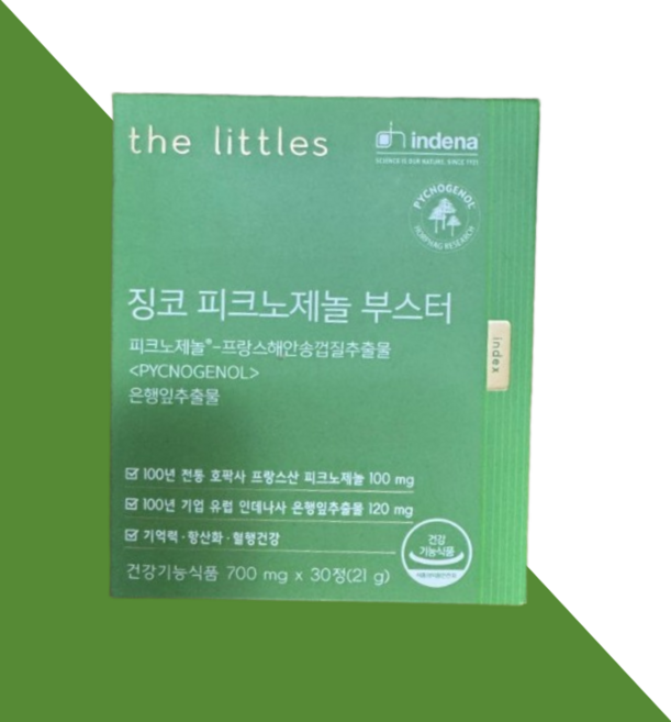 더리틀스 징코 피크노제놀 부스터 700mg 은행잎 추출물, 30정, 1박스