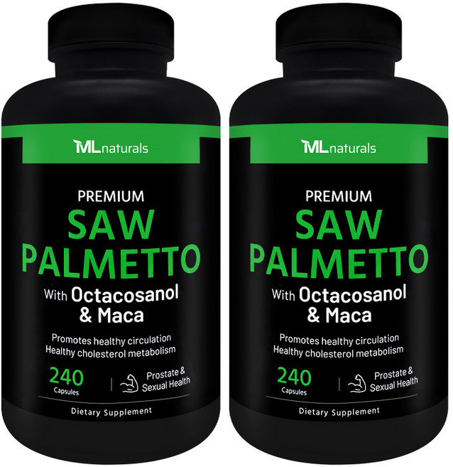 [미국빠른직구] 신제품 마이라이프 내추럴스 프리미엄 쏘팔메토 옥타코사놀 & 마카, 2개, 240정