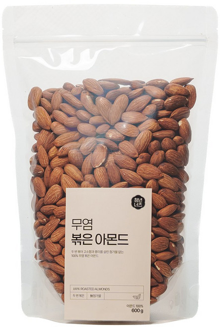 청년너츠 무염 볶은 아몬드, 1개, 600g