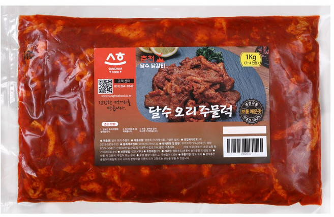 당일제조 달수오리주물럭 국내산오리 냉장오리불고기 1kg 1팩, 1개