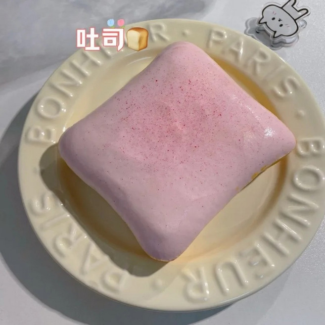 빵 모양 스퀴시 버터 딸기잼 말차 밀크 토스트 스퀴즈, 딸기잼 토스트, 1개