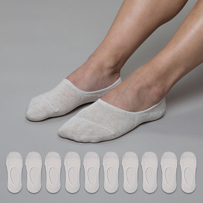 비바슈슈 남성용 쫀쫀하고 구멍안나는 앞코보강 면페이크삭스 10켤레