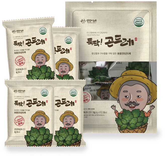 [양양의농부] 국내산 뚝딱 시래기나물 21g(7gx3개입) _ 향긋함과 구수함을 가득 담은 건강한 동결건조 시래기나물, 02_뚝딱 곤드레나물 16g(4gx4개입), 1개