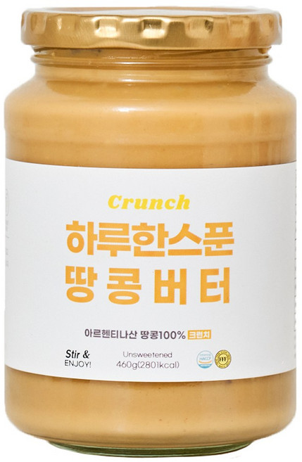 프프프 460g 대용량 무가당 고단백 땅콩버터 100% 크런치, 1개