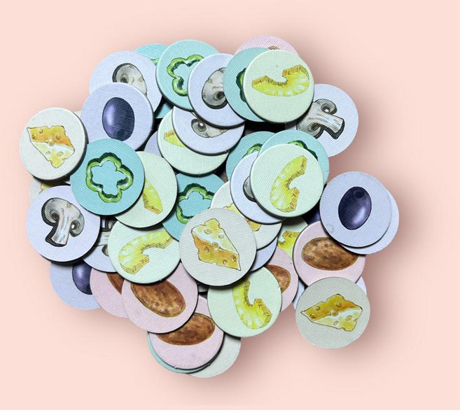 보드게임 구성품 셈셈피자가게 치즈 올리브 파인애플 버섯 피망 페페로니 보드게임부품(1개당 금액), 1개