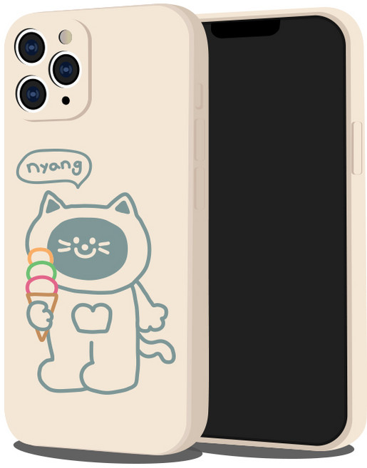 핫티몰 귀여운 아이스크림 냥 고양이 캐릭터 커플 휴대폰 케이스