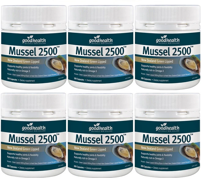 굿헬스 초록입홍합 고농축 2500mg 300캡슐 6개, 300정 - 쿠팡