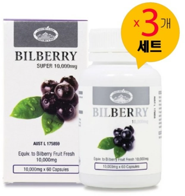 네이처스탑 빌베리 10 000mg 60캡슐_3개세트, 3개, 60정 - 쿠팡