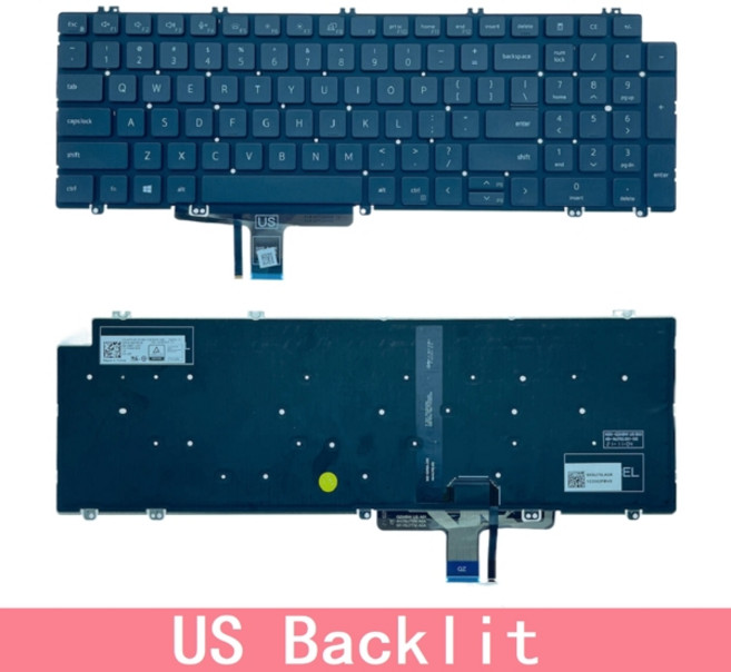 Dell Latitude 5520 5521 5530 5531 Precision 3560 3561 노트북 키보드 교체 백라이트가있는 미국 스페인어 라틴어, [03] US Backlit