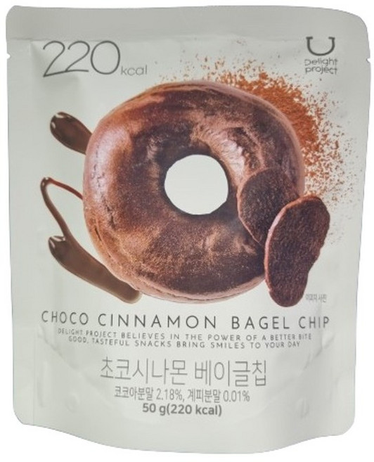 딜라이트 프로젝트 베이글 칩 9개 초코시나몬, 50g, 5개