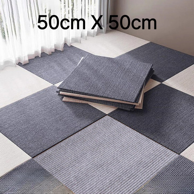 슈퍼코리아 재활용 흡착 바닥 논슬립 타일 카페트 접착식 바닥 미끄럼방지 조각매트 10P, 라디트 그레이, 10개