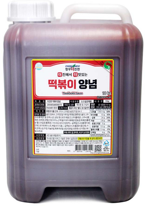 청우 더진한 떡볶이양념 10kg, 1개