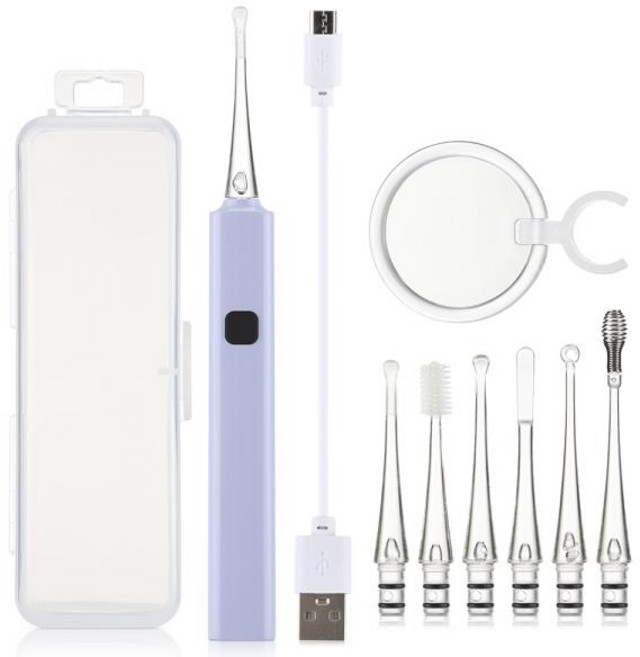 귀 클리너 귀지 제거 도구 손전등 귀이개 청소 제거제 야광 큐렛 라이트 스푼 1 세트, 1개