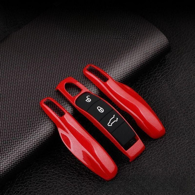 호환 포르쉐 키케이스 스마트키 키홀더 마칸 케이엔 파나메라 718, 레드