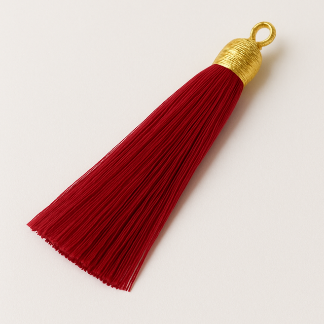 잇츠K 골드캡 실크 태슬 / 전통 포장 매듭 장식, 20개, 담적색
