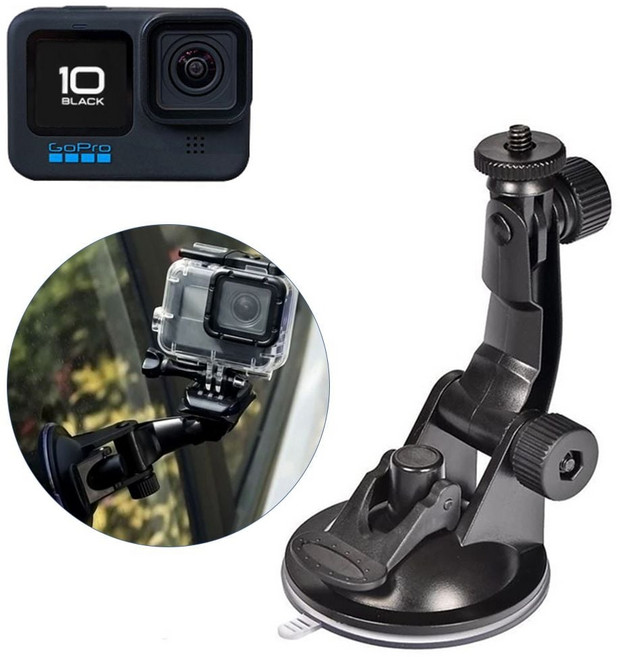 리4치점빵 스탠드 GOPRO10 호환 액션캠 블랙박스 촬영 석션컵 흡착 거치대 고프로 10, 본상품