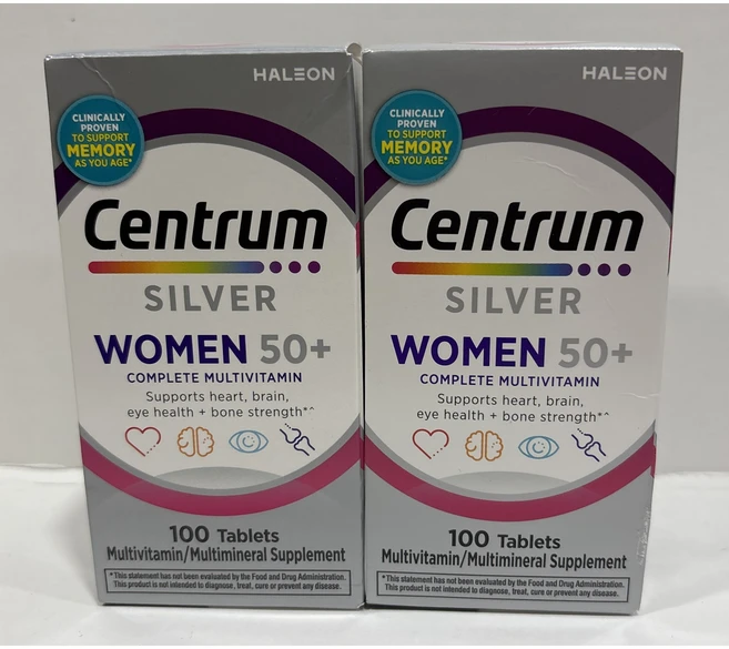 센트룸 실버 우먼 50+ 멀티비타민, 2개, 100정 - 쿠팡