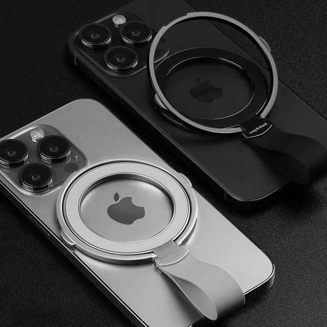 맥앤블랙 맥세이프 그립 스마트톡 링홀더 핸드폰 자석 거치대 TAP-01, 1개, 블랙