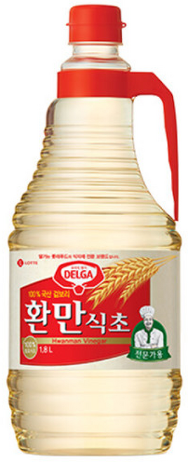 롯데 환만식초 무침 조림 상큼한 육수 냉면 조미료 발효식초 겉보리, 3개, 1.8L