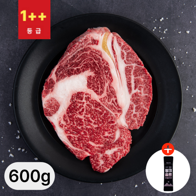 [고니네농수산] 국내산 1++ 프리미엄 투뿔 한우 꽃등심 구이용 (냉장), 1개, 600g