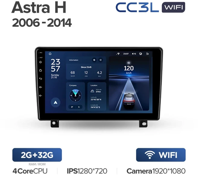 TEYES CC3L 와이파이 Opel Astra H 2006 - 차량용 라디오 멀티미디어 플레이어 네비게이션 스테레오 GPS 안, 02 Astra H CC3LW 32G-F1, 01 CHINA