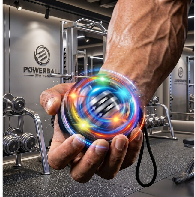 유미닉 파워스핀6.0 자이로볼 전완근 펌핑 악력 강화 홈트 운동기구, 1개, 매트블랙