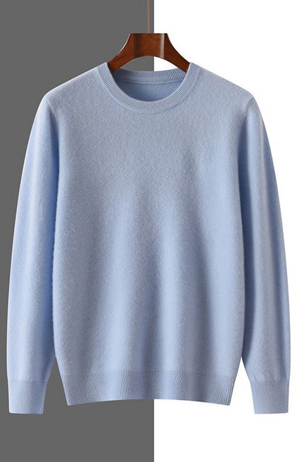 봄 가을 남성 순색 얇은 라운드넥 긴팔 니트티 스웨터 이너티 비즈니스 남자룩 빅사이즈