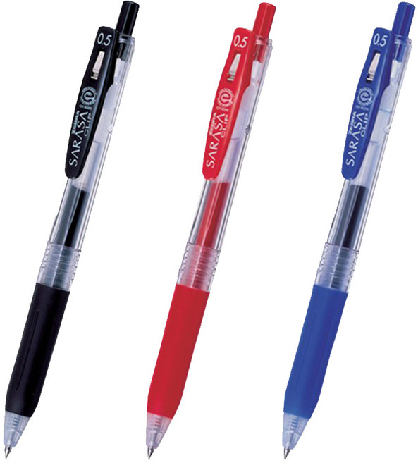 제브라 사라사클립볼펜 0.5mm, 레드, 3개