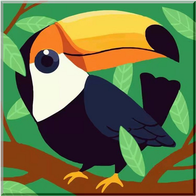 모모픽스페인팅 DIY명화그리기 40x40cm, 큰부리 새, 1개