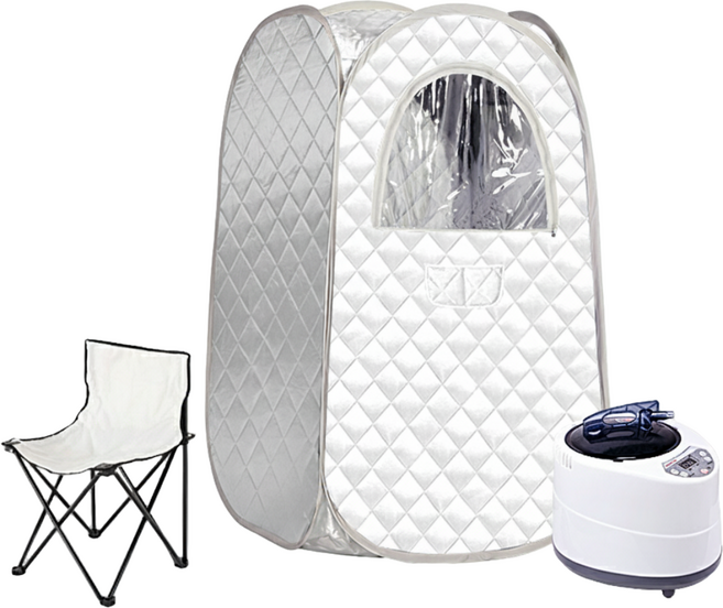 가정용 실내 사우나 1인용 접이식 찜질방 홈 전신 한증막 휴대용 이동식 스팀, 기본형, 화이트