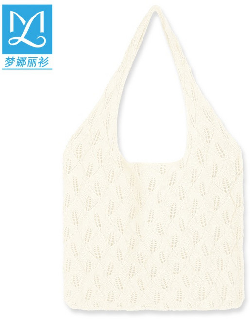 [추천하다] 가벼운 숄더백 대학생숄더백 데일리백2021 여름 모직 펀칭 니트 숄더 대용량 토트백 모래사장 쇼핑백 여성용 가방