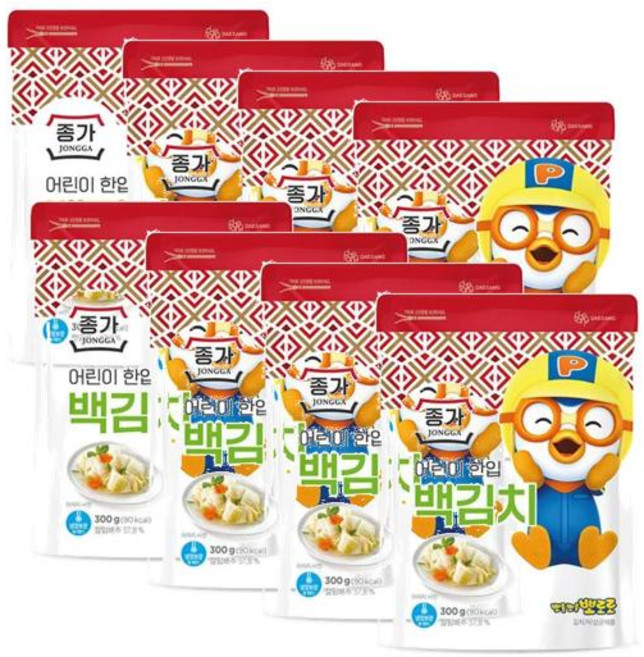 종가 어린이 한입 백김치, 300g, 8개