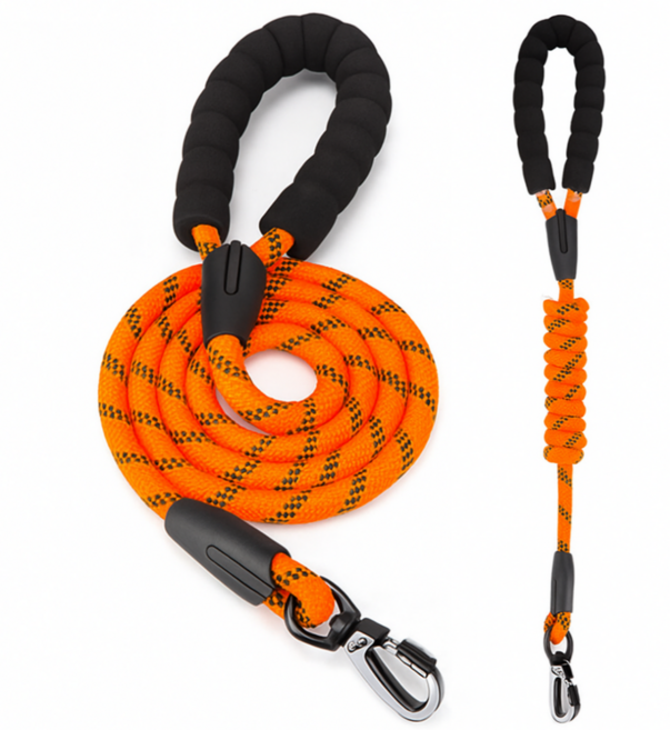 펠롱샵 튼튼한 강아지 목줄 세이프 리드줄 하네스 고급형, 오렌지