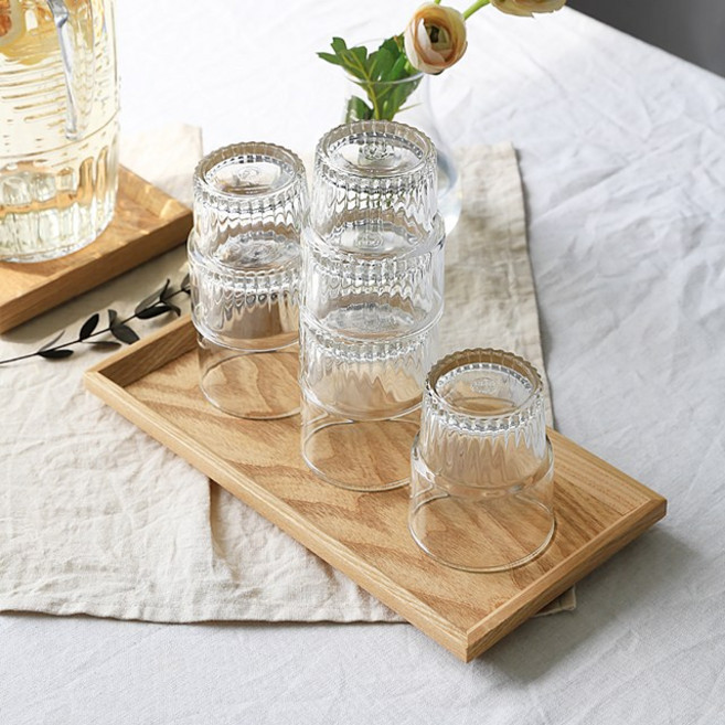 우드 직사각 카페 후식 트레이, 내추럴