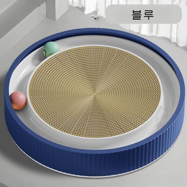 공놀이 고양이 장난감 고양이 스크래쳐45cm, 1개, 블루(스크래쳐+리필 코어)