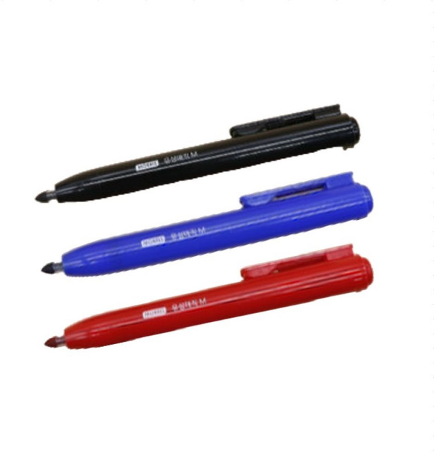 노크식 똑딱 유성매직 검정빨강파랑 3색세트, 3색 1세트