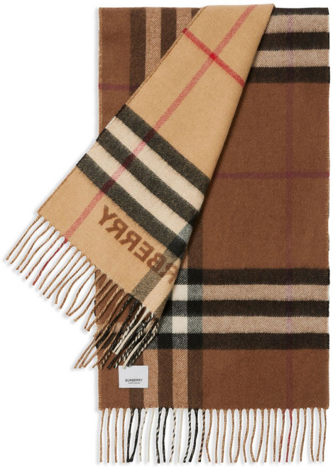 버버리 투톤 체크 캐시미어 스카프
