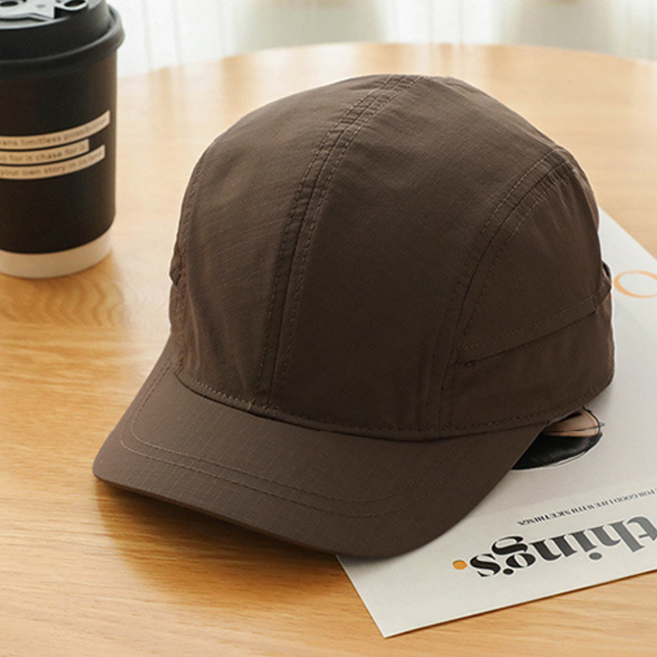 티보라 숏챙모자 챙짧은 모자 숏캡 대두 빅사이즈 러닝 조깅 여자 남자 볼캡, 브라운, 1개