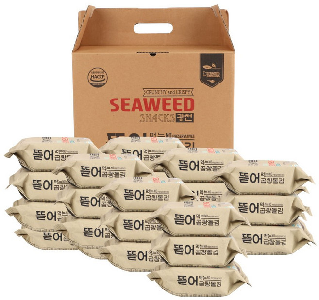 광천 뜯어먹는 곱창돌김 21봉 세트 도시락반찬 조미김, 1개, 6g