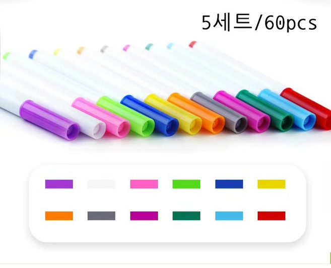 문화연필 블랙보드마카 흰색 12개, 5팩, 색상