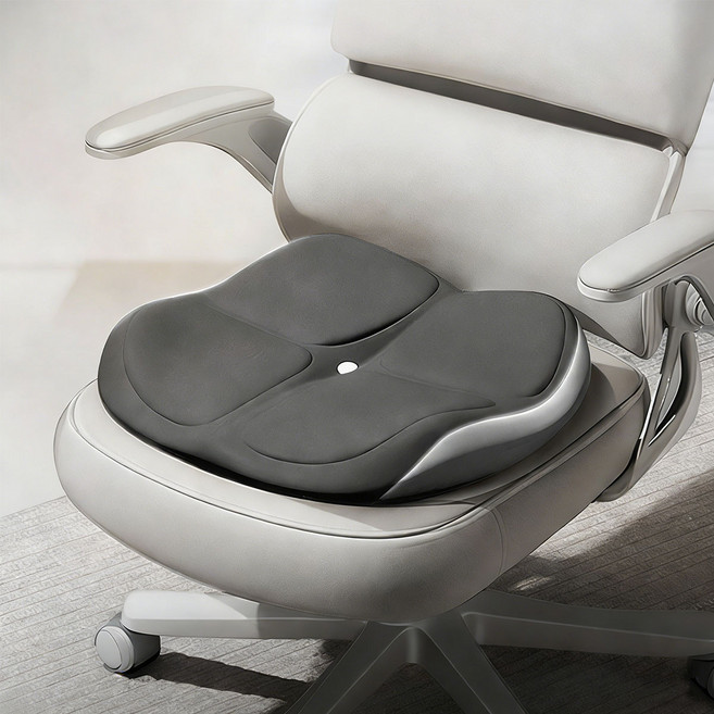 Tooliva 자세보정방석 체중분산 무하중 고밀도메모리폼 인체공학 사무실 비행기 컴퓨터 통풍 푹신한쿠션, 그레이