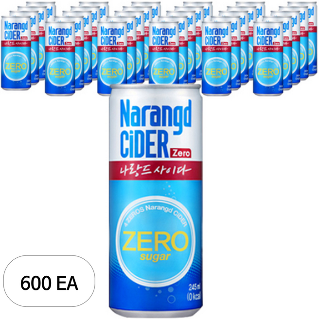 나랑드사이다 제로, 245ml, 600개