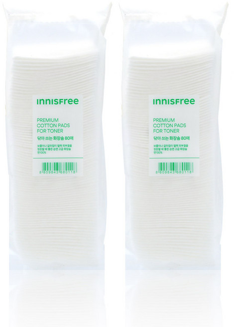 이니스프리 닦아 쓰는 화장솜, 80매입, 2개