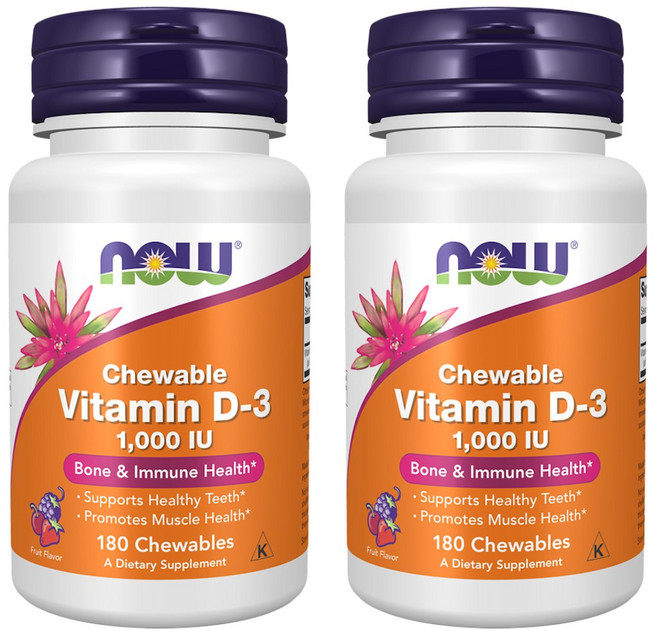 나우푸드 비타민 D-3 1000 IU 츄어블, 180정, 2개