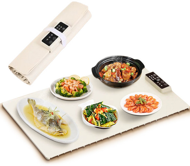 푸드워머 다이닝 푸드 온열 보온 식탁 매트 휴대용 접이식 푸드워머 다이닝 매직워머 60*37cm, 흰색 푸드워머매트