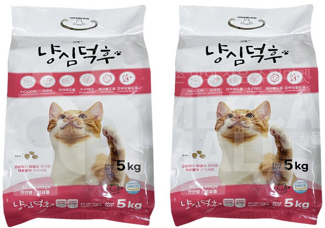 냥심덕후 고단백 고양이사료, 5kg, 2개